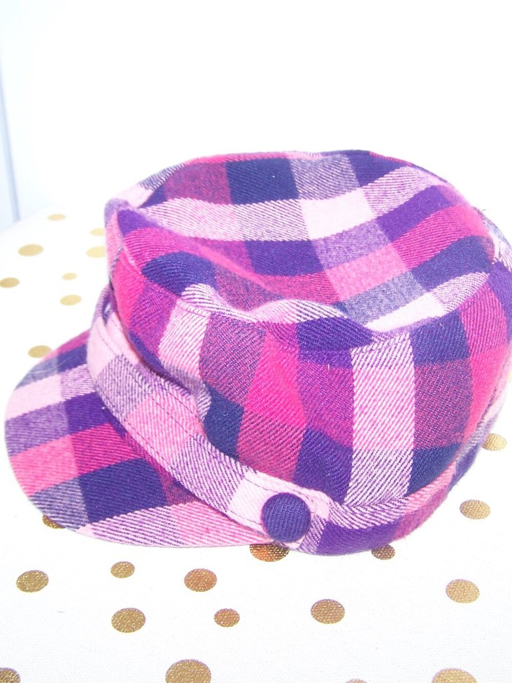 Manhattan Hat Company Pink Plaid Newsboy Cap